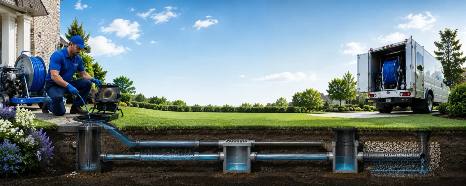 Outdoor drain cleaning information for White, PA